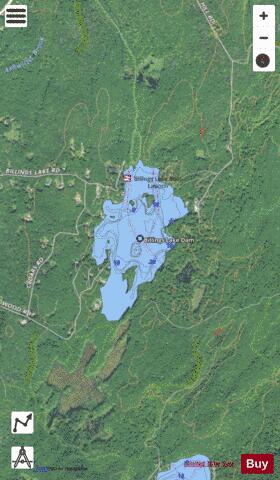 Billings Lake depth contour Map - i-Boating App - Satellite