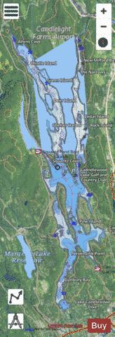 Candlewood Lake depth contour Map - i-Boating App - Satellite