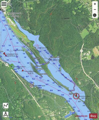Chapman Pond depth contour Map - i-Boating App - Satellite
