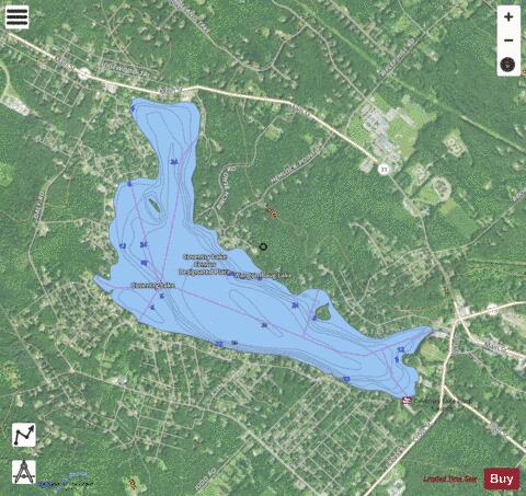 Coventry Lake depth contour Map - i-Boating App - Satellite