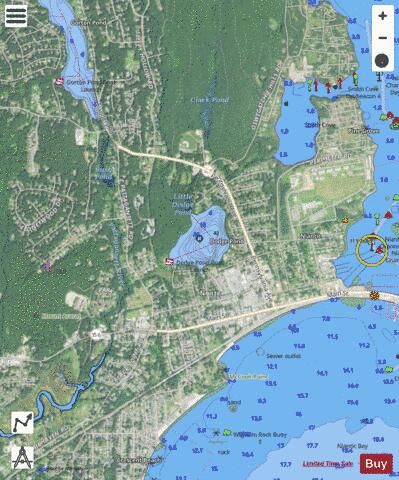 Dodge Pond depth contour Map - i-Boating App - Satellite