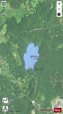 Holbrook Pond depth contour Map - i-Boating App - Satellite