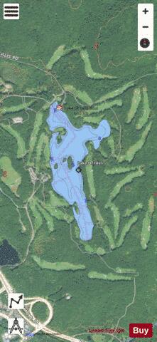 Lake Of Isles depth contour Map - i-Boating App - Satellite