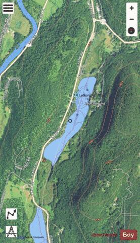 Leonard Pond depth contour Map - i-Boating App - Satellite
