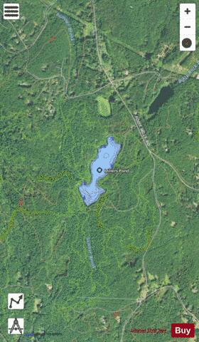 Millers Pond depth contour Map - i-Boating App - Satellite