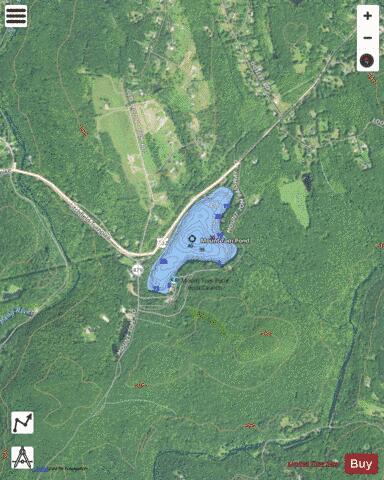 Mount Tom Pond depth contour Map - i-Boating App - Satellite