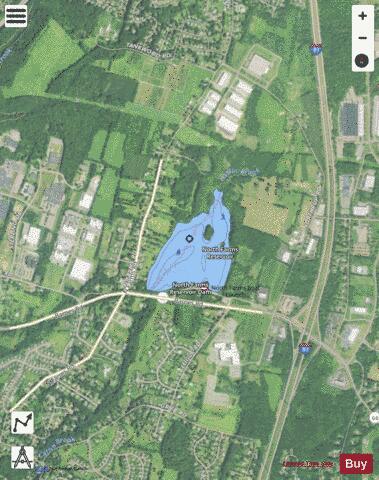 North Farms Reservoir depth contour Map - i-Boating App - Satellite
