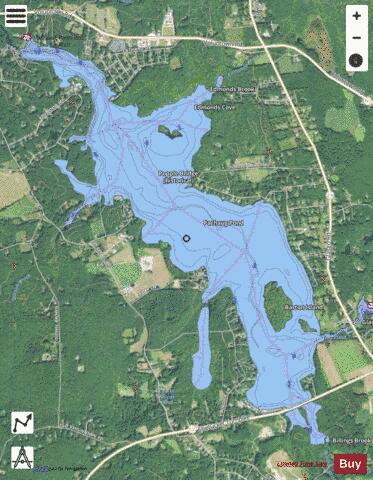 Pachaug Pond depth contour Map - i-Boating App - Satellite