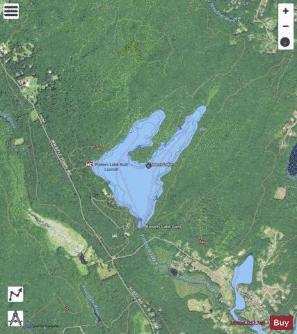 Powers Lake depth contour Map - i-Boating App - Satellite