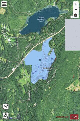 South Spectacle Lake depth contour Map - i-Boating App - Satellite