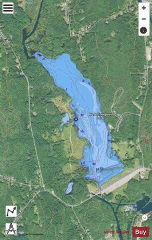 West Thompson Reservoir depth contour Map - i-Boating App - Satellite
