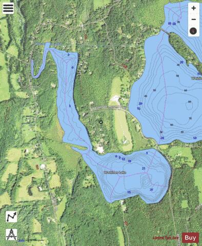 West Twin Lake depth contour Map - i-Boating App - Satellite