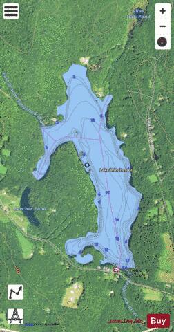 Winchester Lake depth contour Map - i-Boating App - Satellite