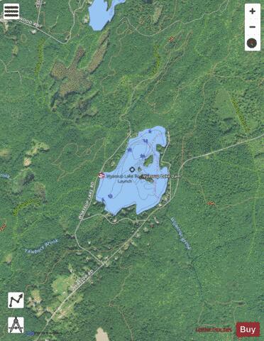 Wyassup Lake depth contour Map - i-Boating App - Satellite