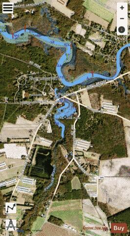 Portsville Pond depth contour Map - i-Boating App - Satellite