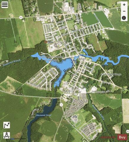 Wagamons Pond depth contour Map - i-Boating App - Satellite