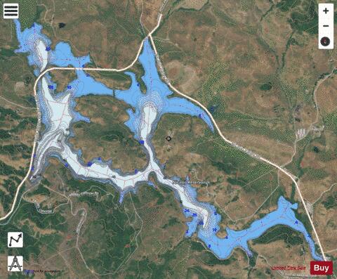 Nicasio Reservoir depth contour Map - i-Boating App - Satellite