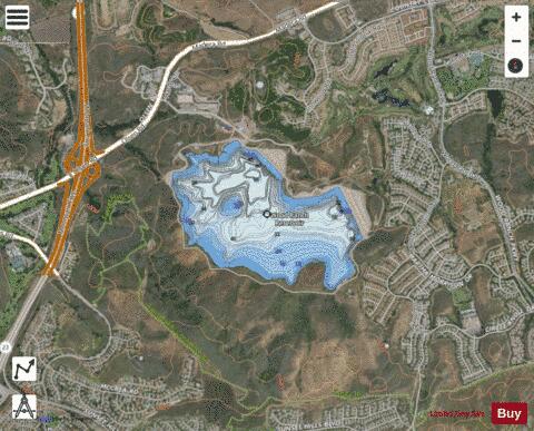 Wood Ranch Reservoir depth contour Map - i-Boating App - Satellite