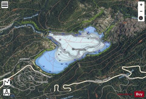 Pinecrest Lake depth contour Map - i-Boating App - Satellite