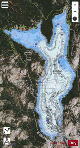 Courtright Reservoir depth contour Map - i-Boating App - Satellite