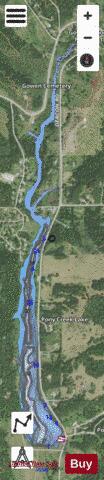 Pony Creek Lake depth contour Map - i-Boating App - Satellite