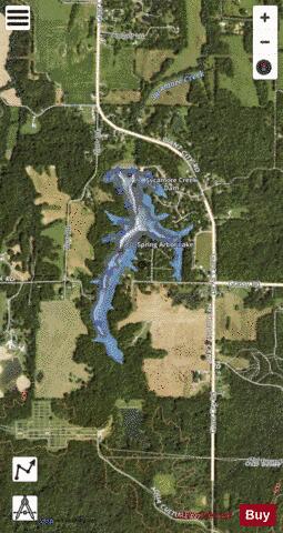 Spring Arbor Lake depth contour Map - i-Boating App - Satellite
