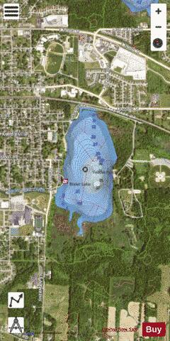 Bixler Lake depth contour Map - i-Boating App - Satellite