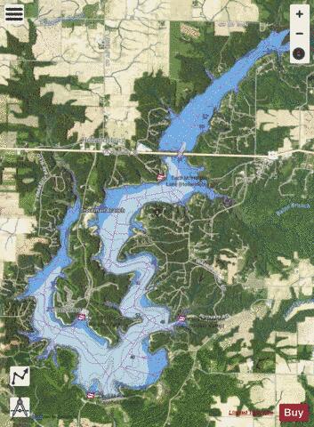 Cecil M Harden Lake depth contour Map - i-Boating App - Satellite