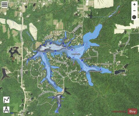 Lamb Lake depth contour Map - i-Boating App - Satellite