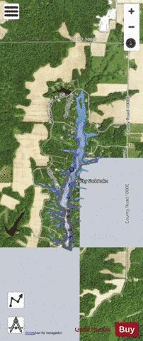Rocky Fork Lake depth contour Map - i-Boating App - Satellite