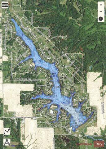 Lake Santee depth contour Map - i-Boating App - Satellite