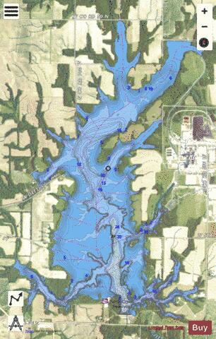 Turtle Creek Lake depth contour Map - i-Boating App - Satellite