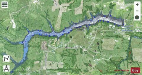 Greenbrier Creek Reservoir depth contour Map - i-Boating App - Satellite