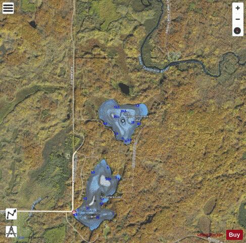 Little Tamarack Lake depth contour Map - i-Boating App - Satellite