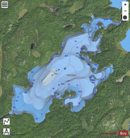 Lake Agnes depth contour Map - i-Boating App - Satellite
