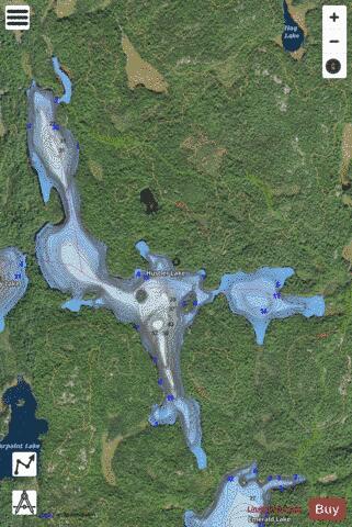 Hustler Lake depth contour Map - i-Boating App - Satellite