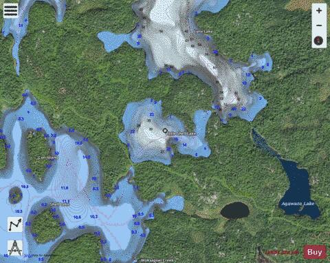 Little Shell Lake depth contour Map - i-Boating App - Satellite