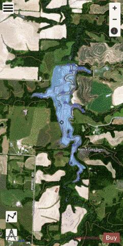 Little Sni-A-Bar Watershed Structure Number 1-S Dam depth contour Map - i-Boating App - Satellite