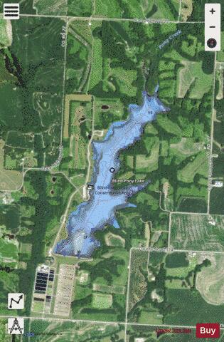 Blind Pony Lake depth contour Map - i-Boating App - Satellite