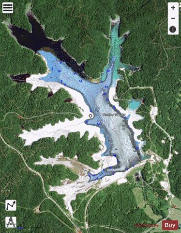 Number 51 Lake depth contour Map - i-Boating App - Satellite