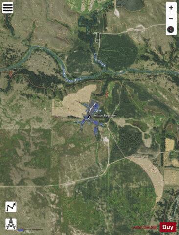 Nilson Reservoir depth contour Map - i-Boating App - Satellite