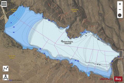 Jemez Canyon Reservoir depth contour Map - i-Boating App - Satellite