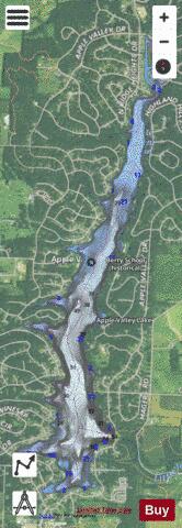 Apple Valley Lake depth contour Map - i-Boating App - Satellite