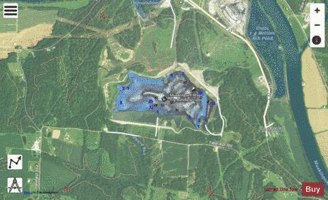 Muskingum River Fly Ash Reservoir depth contour Map - i-Boating App - Satellite
