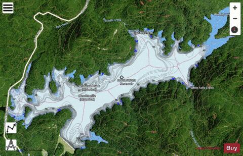 North Saluda Reservoir depth contour Map - i-Boating App - Satellite