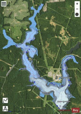 Johnson Creek Reservoir depth contour Map - i-Boating App - Satellite