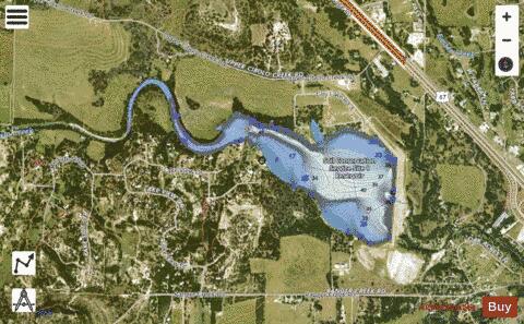 Soil Conservation Service Site 1 Reservoir depth contour Map - i-Boating App - Satellite