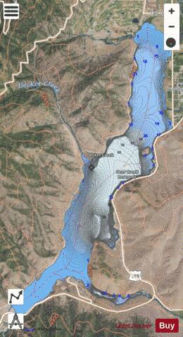 Deer Creek Reservoir depth contour Map - i-Boating App - Satellite
