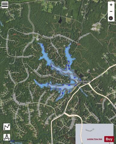 Nash Road Lake depth contour Map - i-Boating App - Satellite