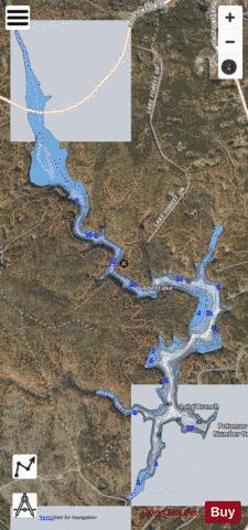 Abel Lake depth contour Map - i-Boating App - Satellite
